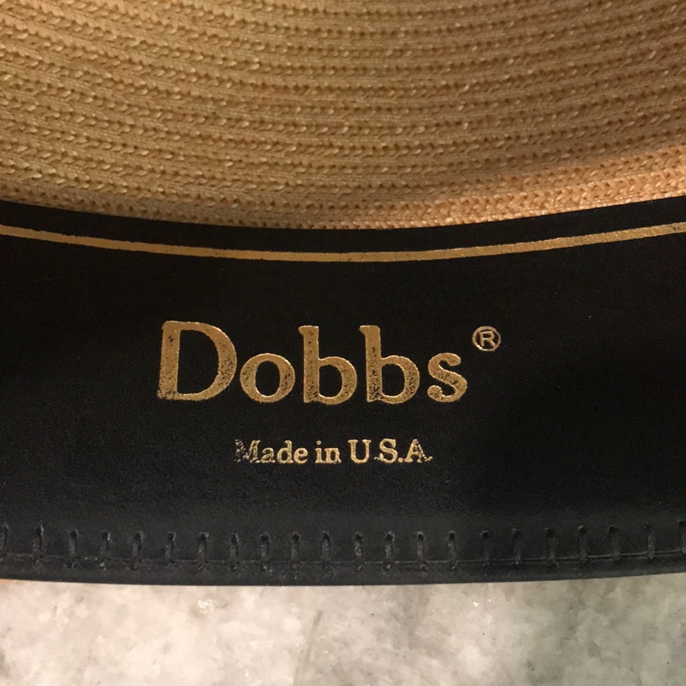 Dobbs Rosebud Straw Fedora Vintage 79 Sand Excellent size 7 1/2 - Picture 10 of 11